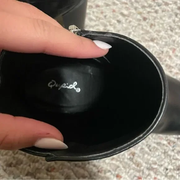 Faux Leather Ankle Moto Zipper Ankle Boot- Size 10 - Picture 7 of 10